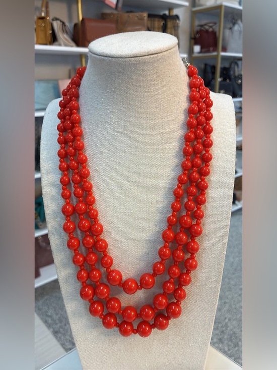 Jewelry - Red Triple-Strand Beaded Necklace - Women Jewelry